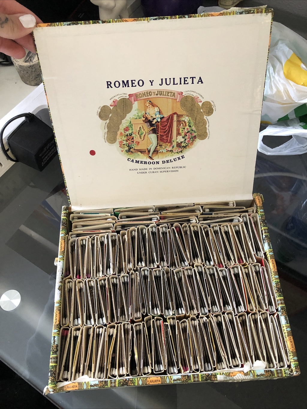 Wooden Romeo y Julieta Cigar Box Filled With 100+ Match Books0