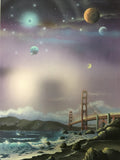 CHARLES E ADAMS SAN FRANCISCO GOLDEN GATE BRIDGE SIGNED PRINT 19890
