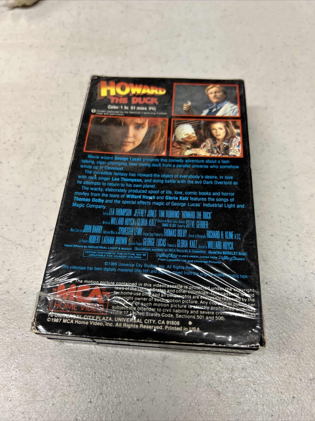 Howard The Duck VHS VCR Video Tape Movie Lea Thompson 1986 1980s George Lucas1