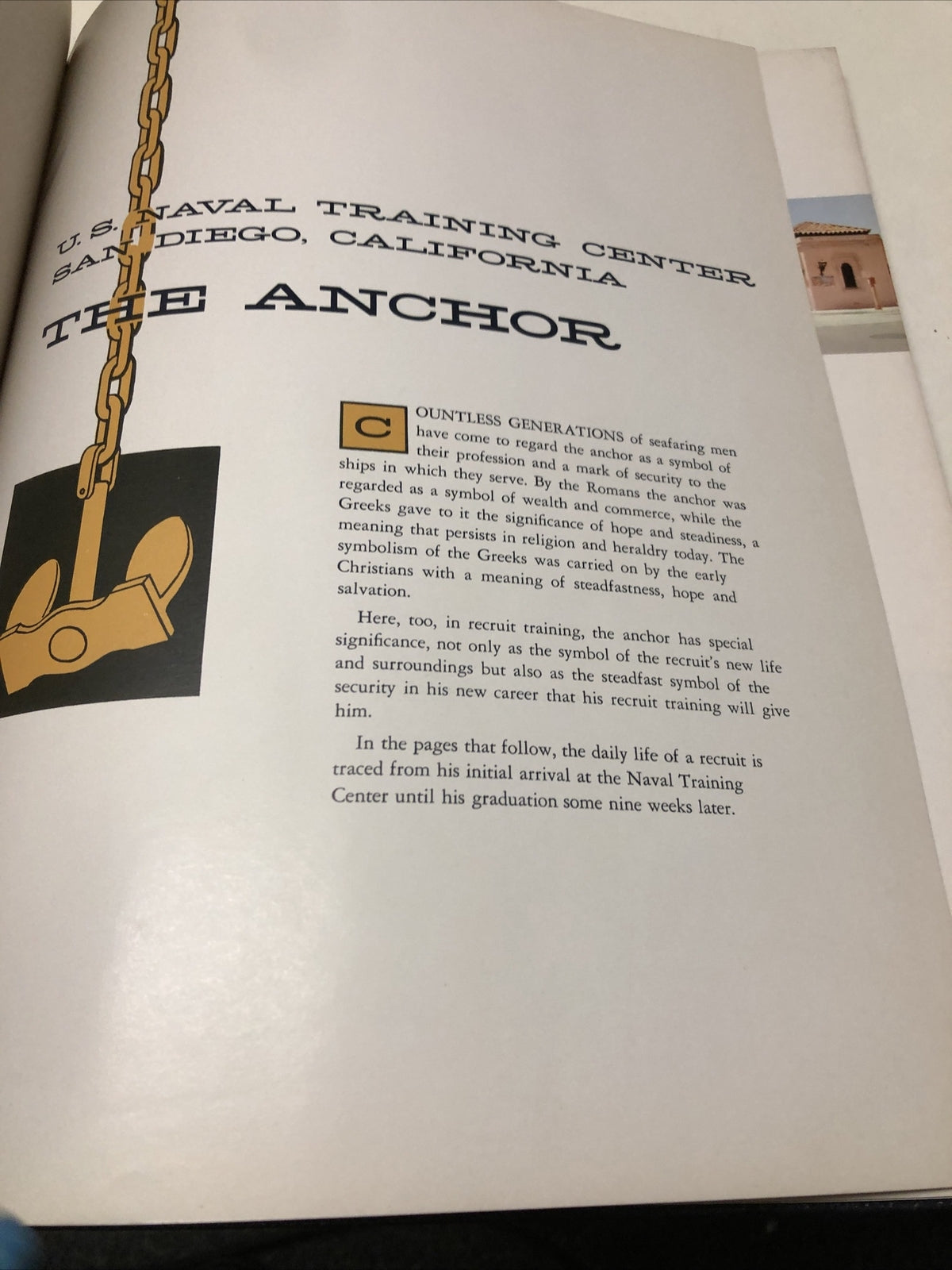 THE ANCHOR US Naval Training Center Center San Diego, CA Company 772