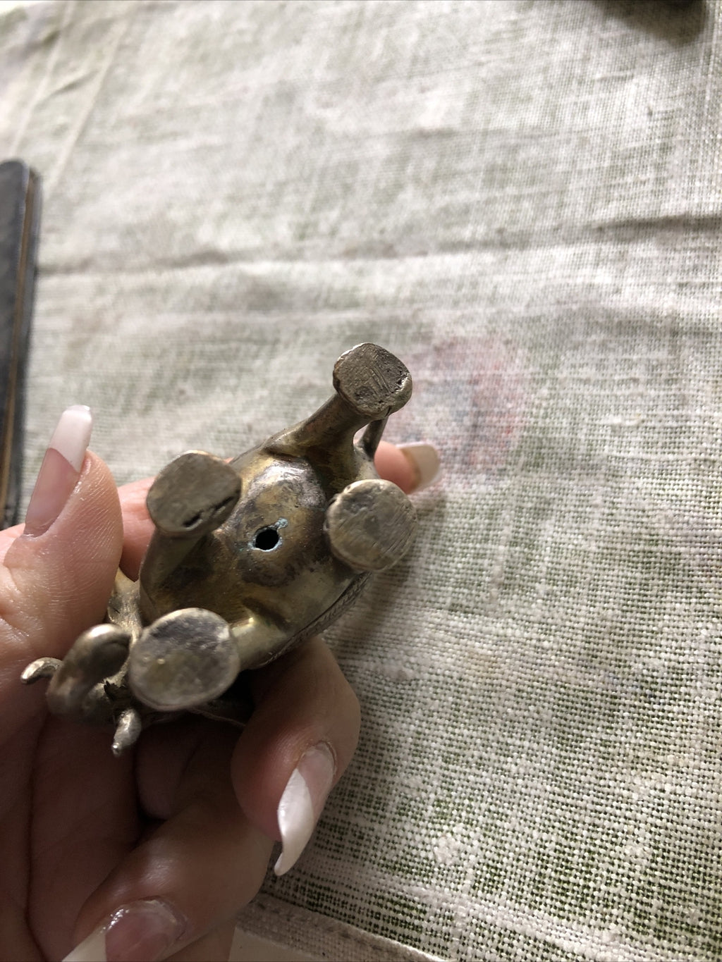 Brass Mini Elephant Detailed Figurine Statue 2” Tall3