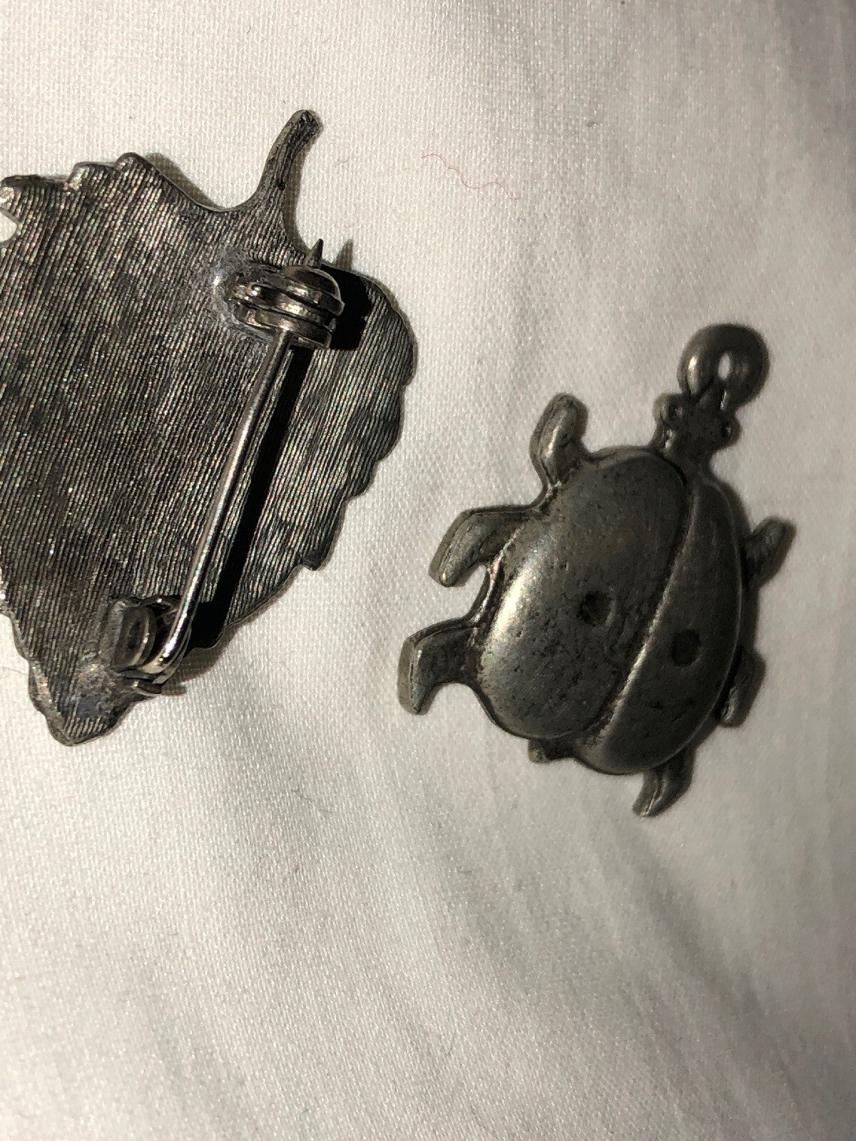 Ms. Dee Pewter Ladybug Charm And Unbranded Leaf Ladybug Pin Set Lot Of 23