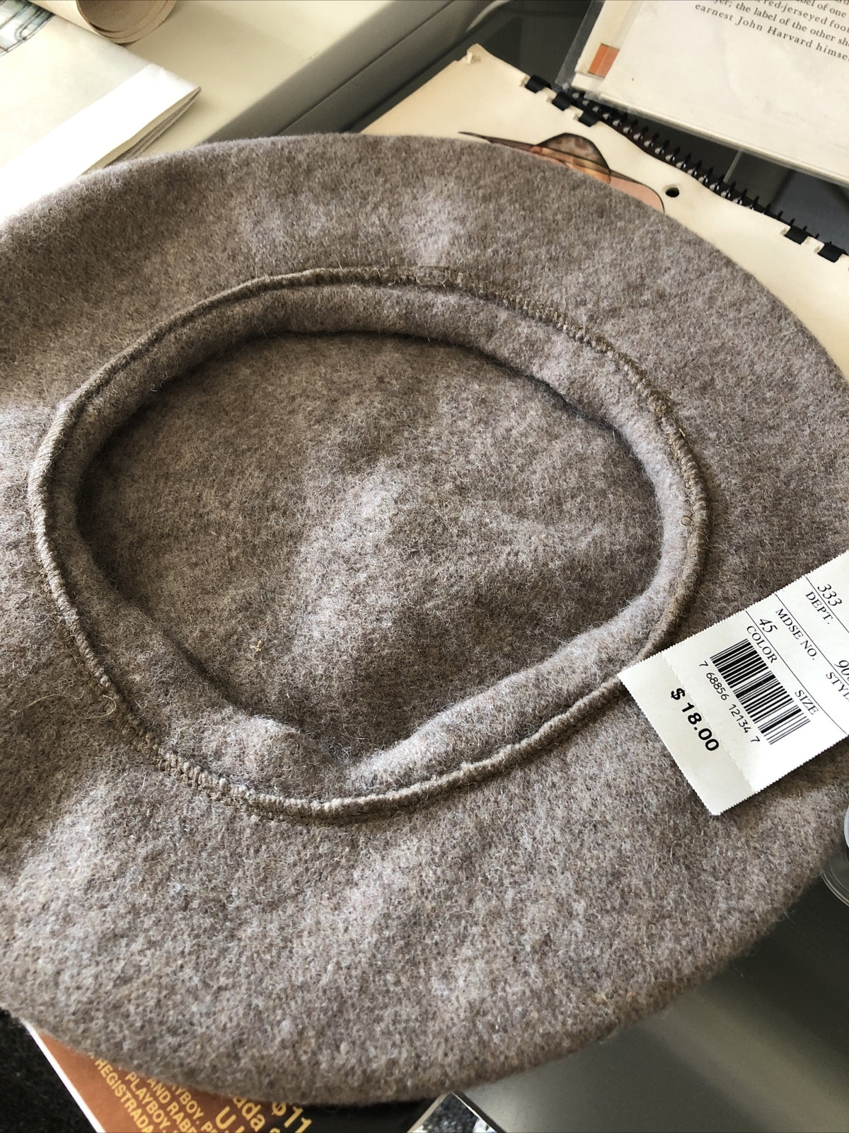 Gray Or Beige wool beret small Macy’s NWT1
