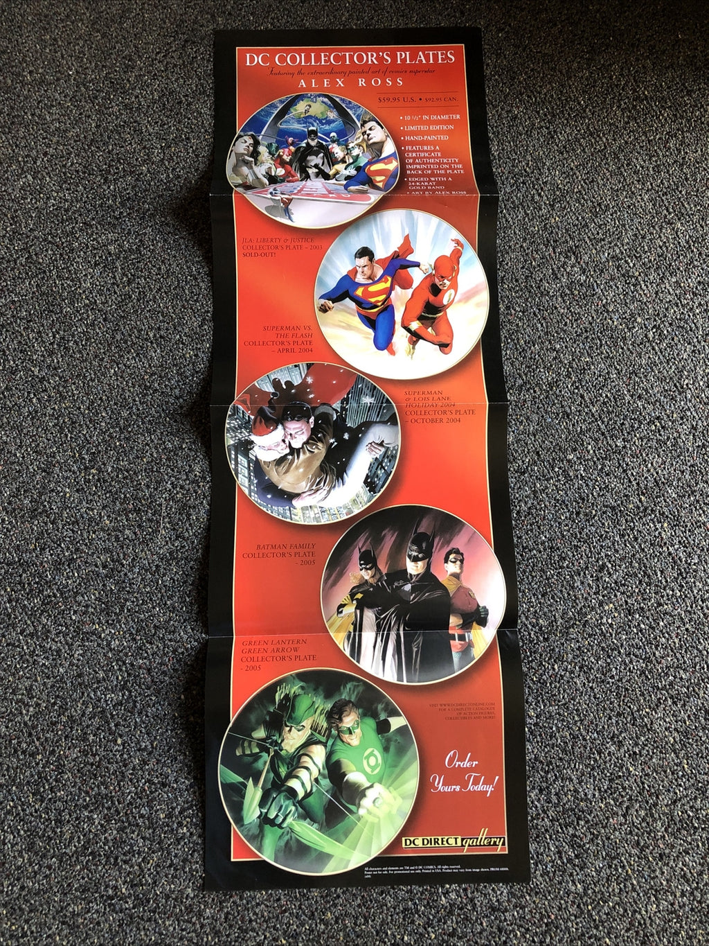 DC Collectors Plates 2005 ALEX ROSS JLA Superman Flash Batman GA/GL PROMO Poster0