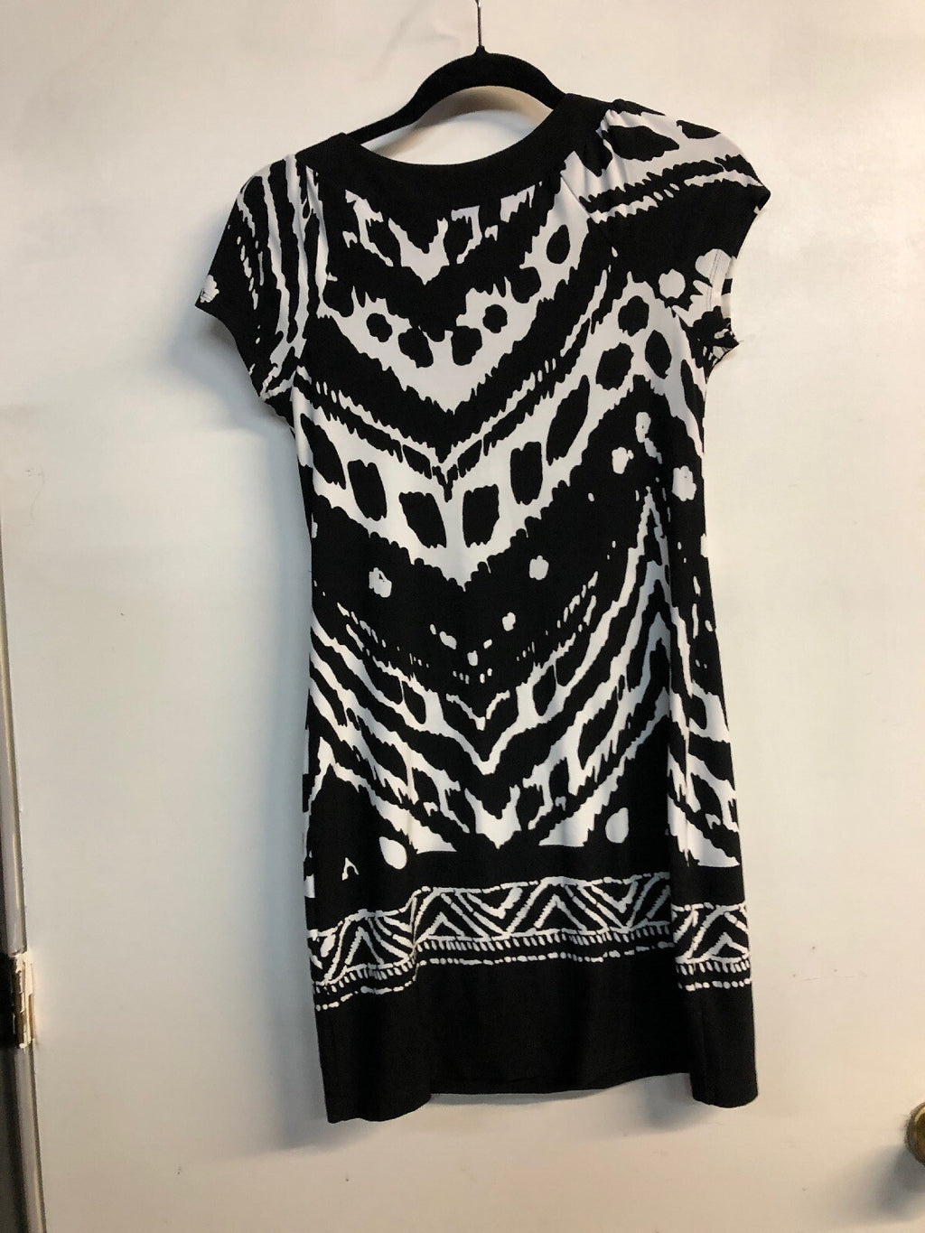 Sweet Storm Women's Black White Pattern Dress Size M2