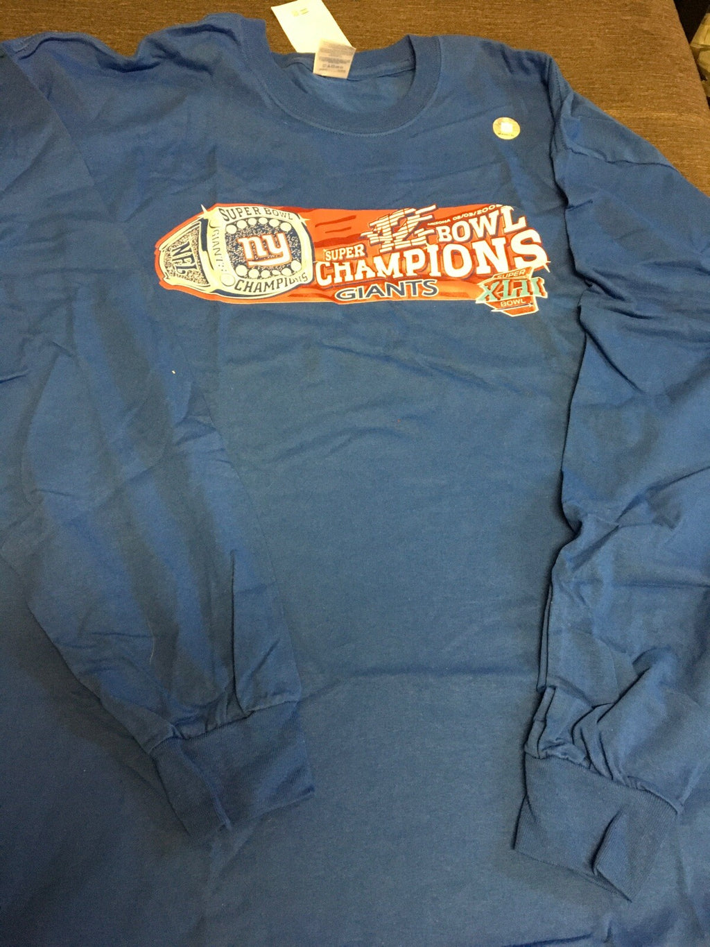 NWT NY Giants Superbowl XLII Champions NFL TEAM APPAREL T-shirt 2XL Long Sleeve0