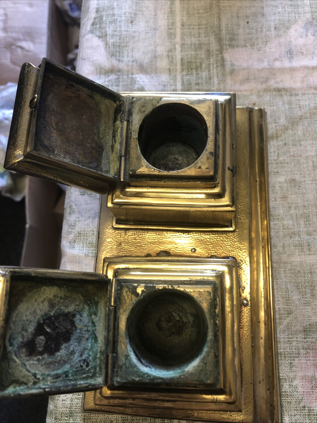Antique Brass Finish Inkwell3