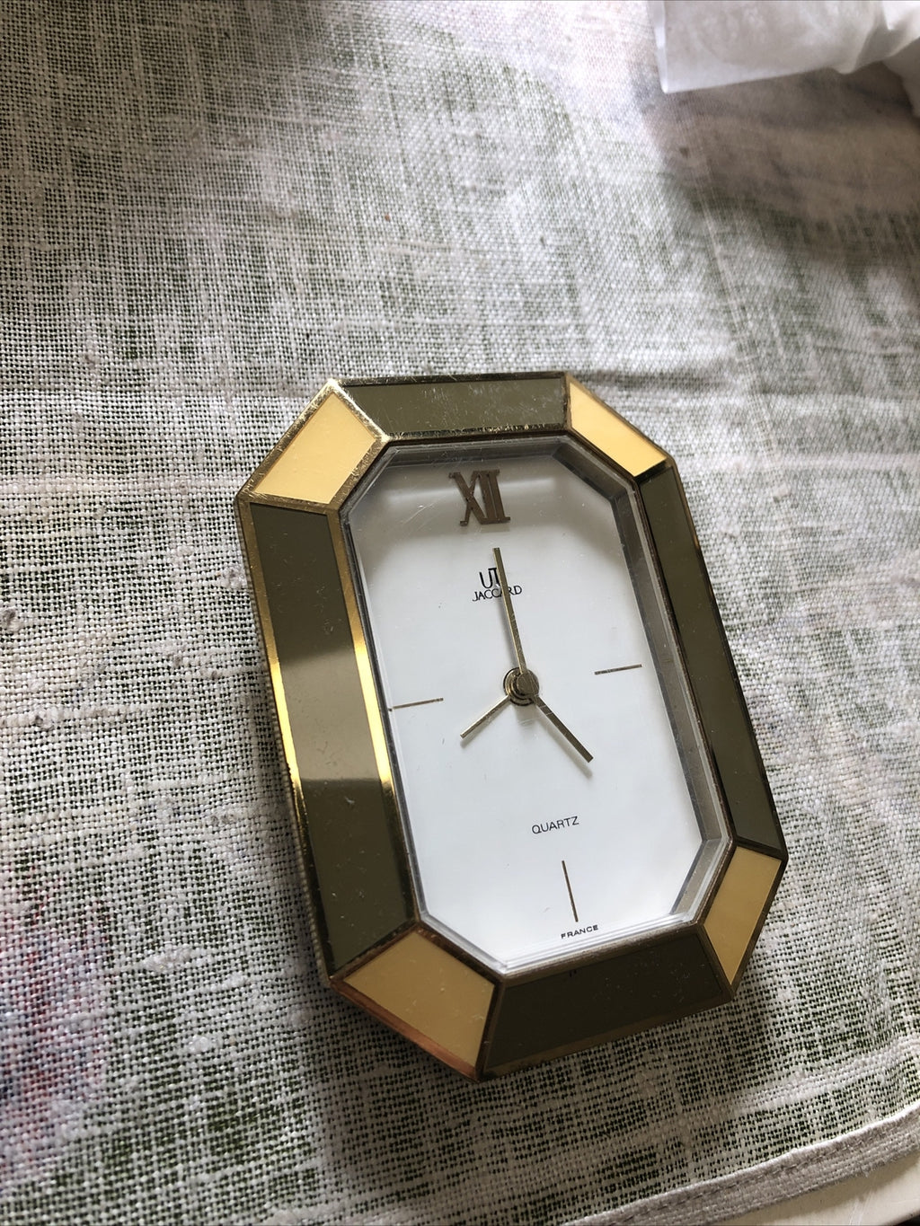 Rare Vintage UTI JACCARD Clock Quartz France 4”x3”3