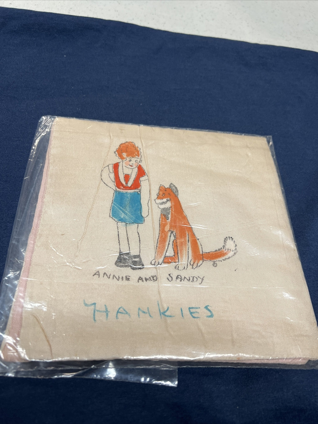 Vtg Little Orphan Annie & Sandy comic book Character 1930s hanky handkerchief1