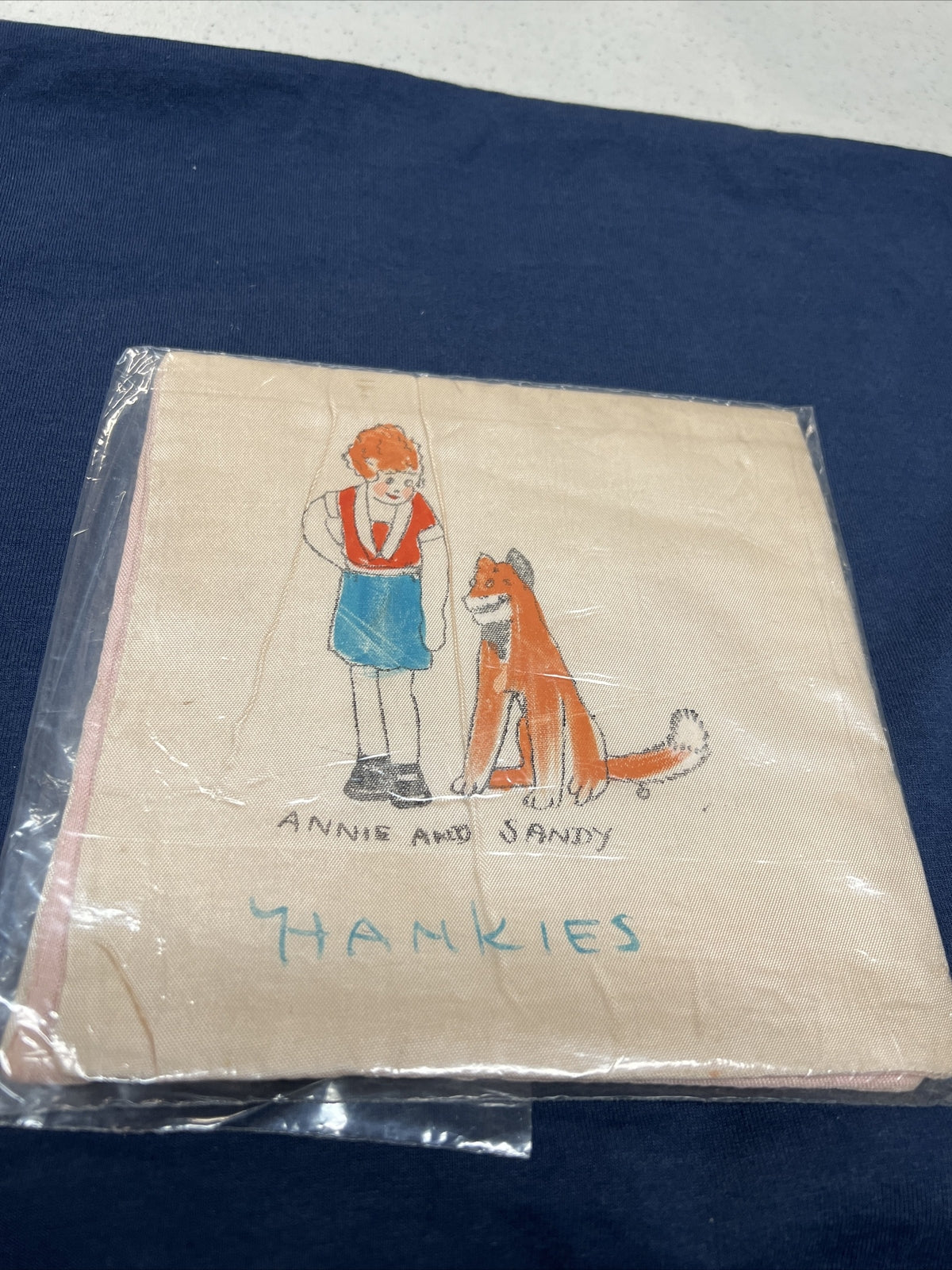 Vtg Little Orphan Annie & Sandy comic book Character 1930s hanky handkerchief1