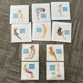 Lot of 10 1948 Varga Enterpises Girl Pin Up Mini Calendar Pages 0