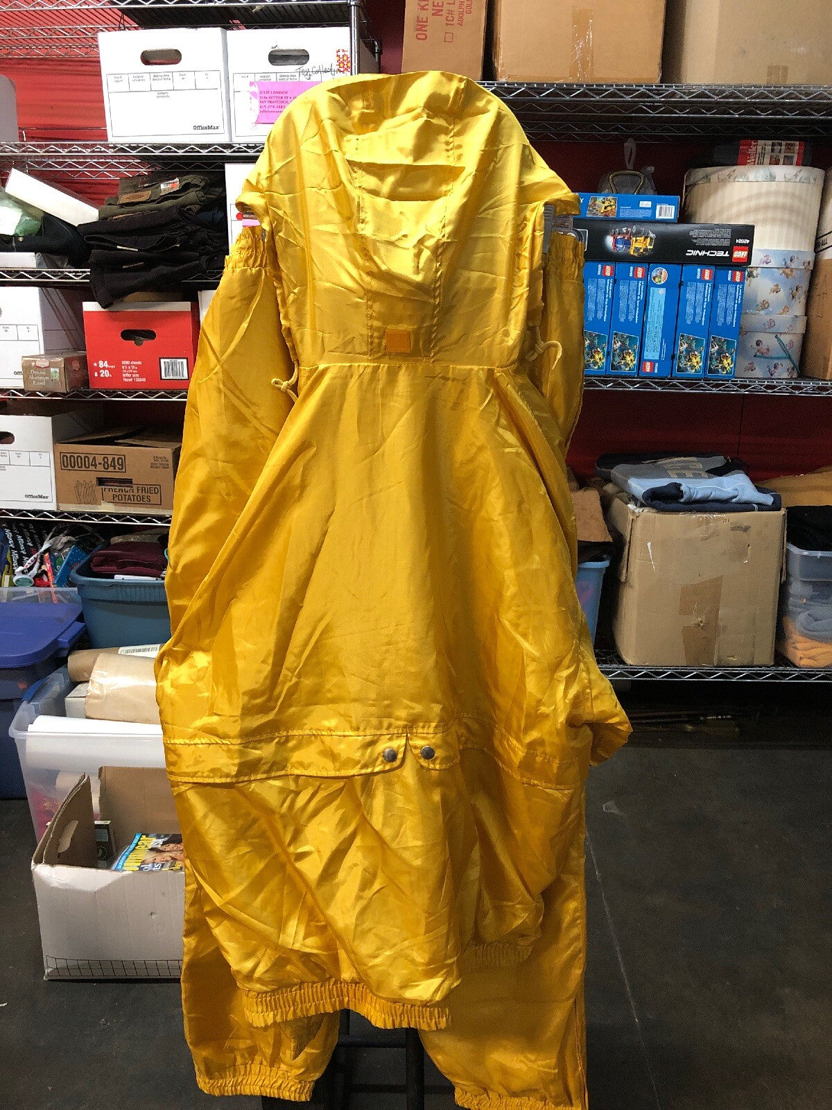 VTG 1990s NOS AST Sportswear 2 Piece Nylon Yellow Windbreaker Adjustable 2XL5