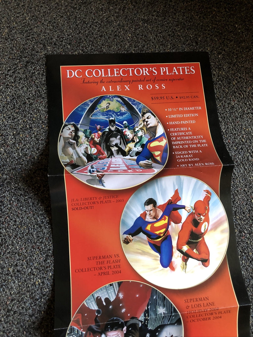 DC Collectors Plates 2005 ALEX ROSS JLA Superman Flash Batman GA/GL PROMO Poster1