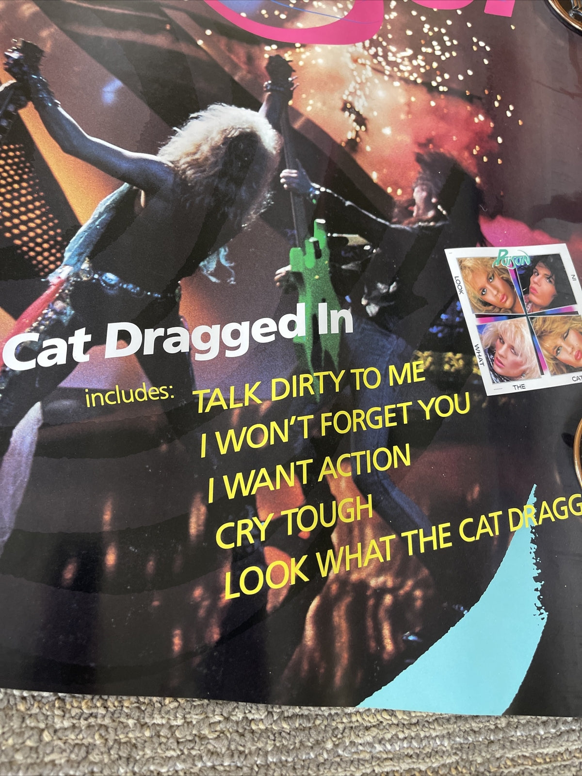 1987 POISON Look What The Cat Dragged In Record Store Promo Poster #37 24x36”9