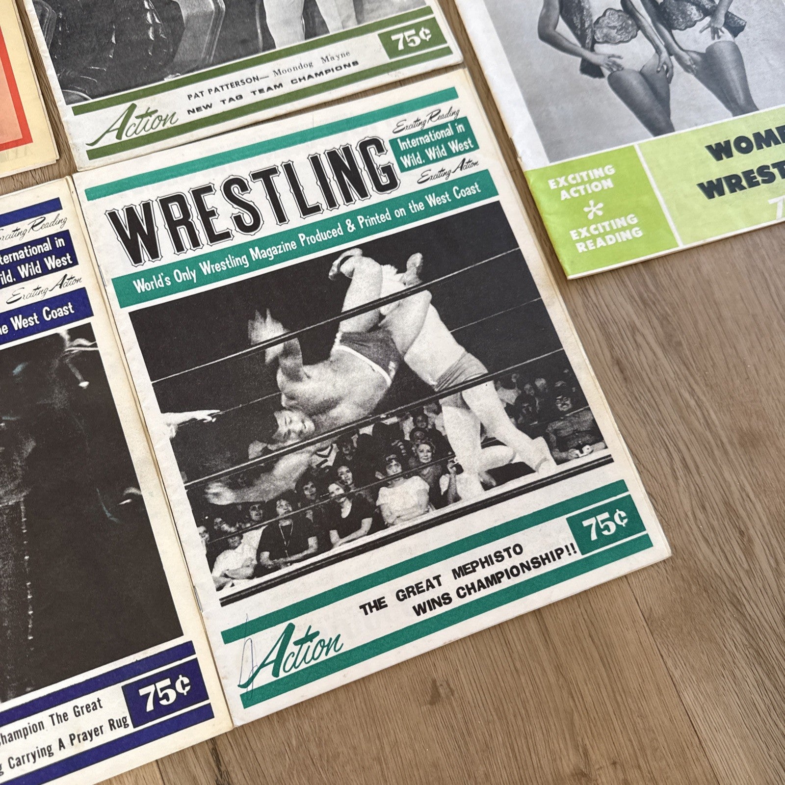 Lot of 5 Vintage 1960s-70s Wrestling Magazines Action Big Time Women Wrestlers3