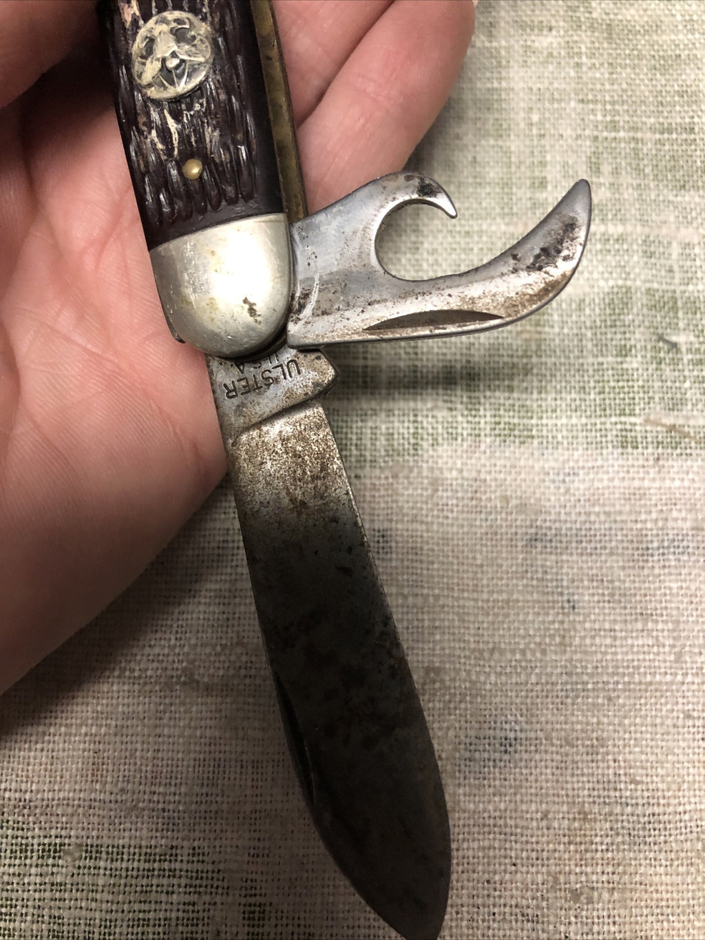 Vintage Ulster USA Boy Scout Pocket Knife 4 Blades6