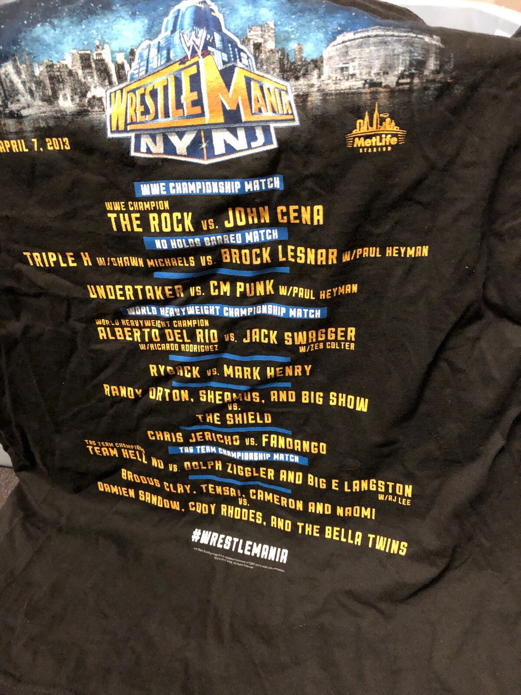 2013 "Wrestle Mania NY / NJ" THE ROCK JOHN CENA (SM) T-Shirt2
