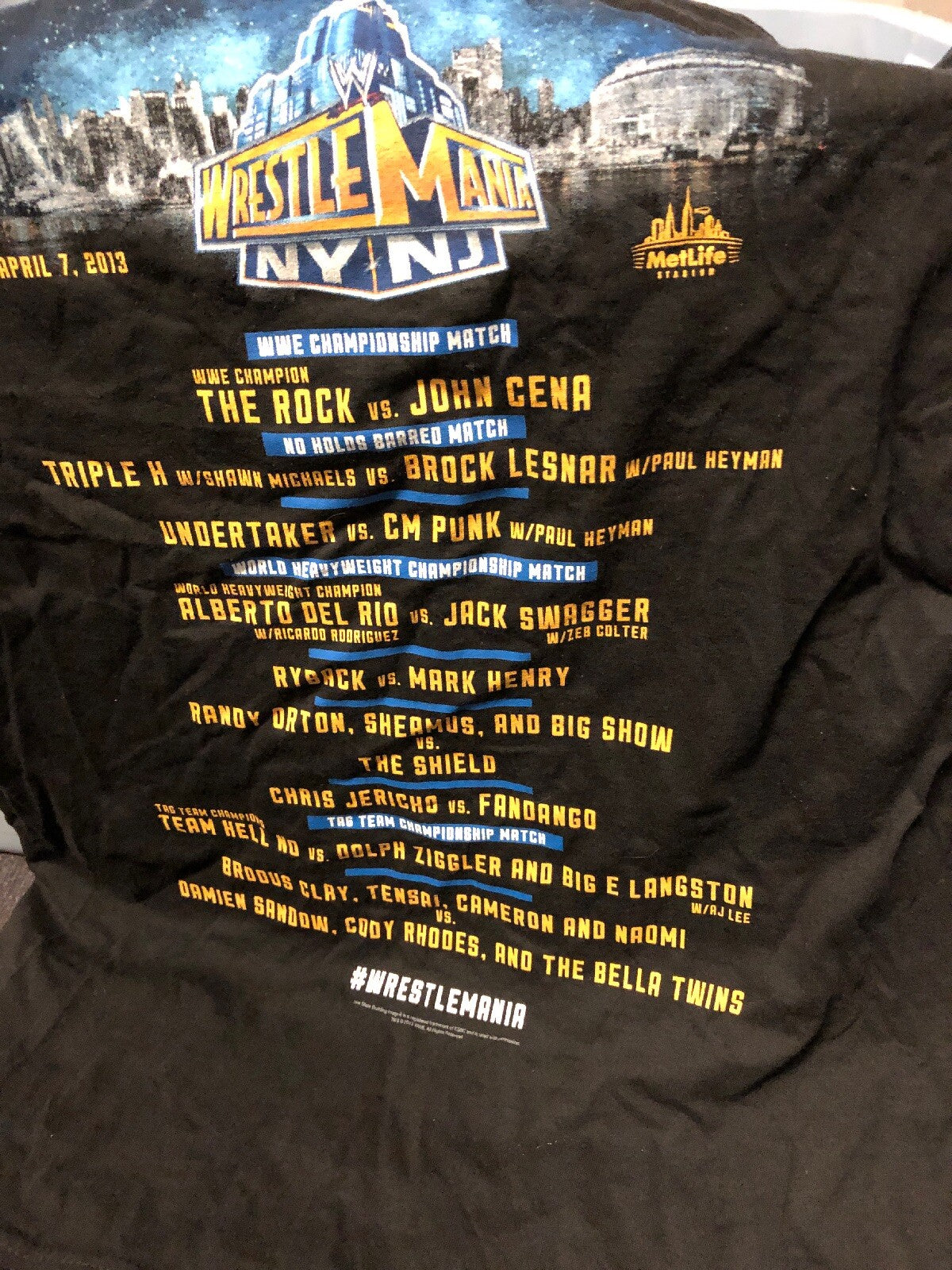 2013 "Wrestle Mania NY / NJ" THE ROCK JOHN CENA (SM) T-Shirt2