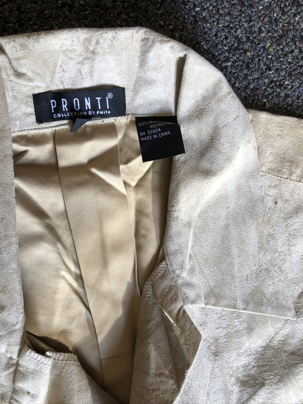 Vintage 90’s NOS Pronti Mens Beige Casual Set Pelle Pelle Era Size L3