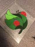 Contemporary Fused Art Glass  Hanging Plaque  Ladybugs 6” x 6”0