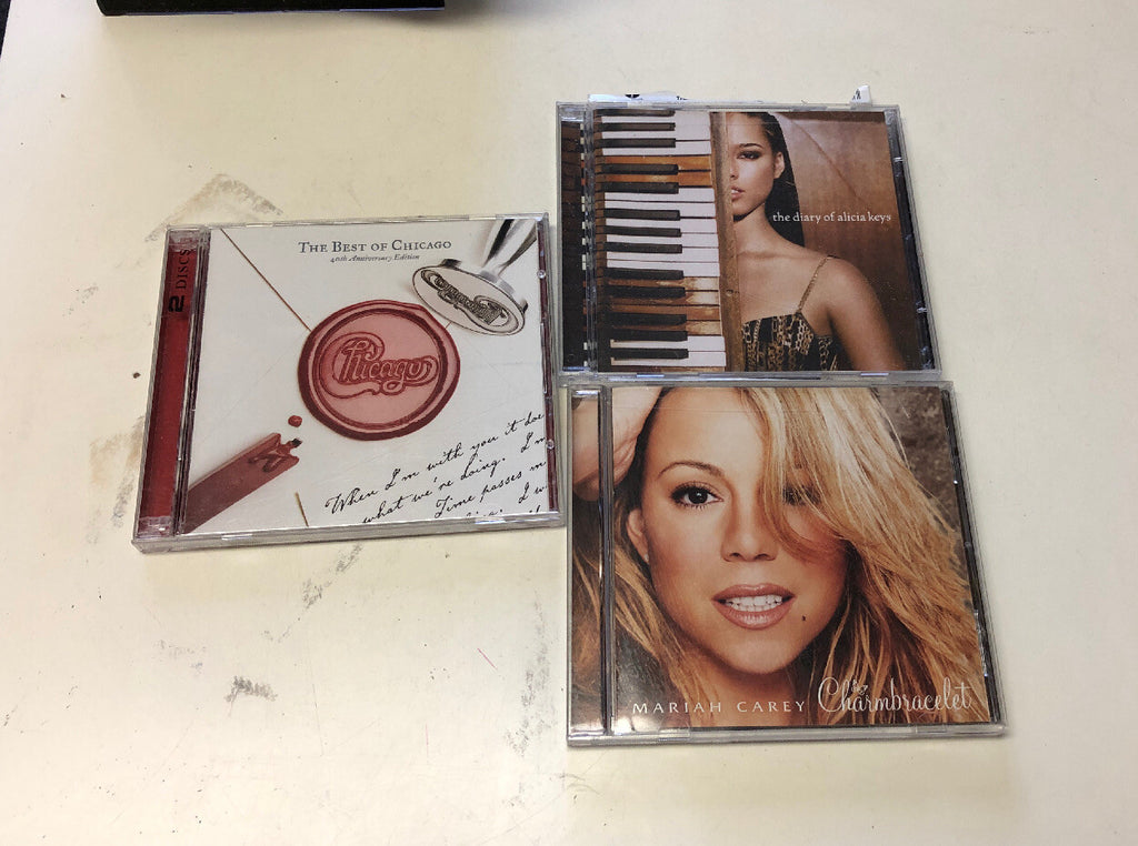 3 Rock Pop CD Lot Chicago, Mariah Carey Charmbracelet, The Diary Of Alicia Keys0