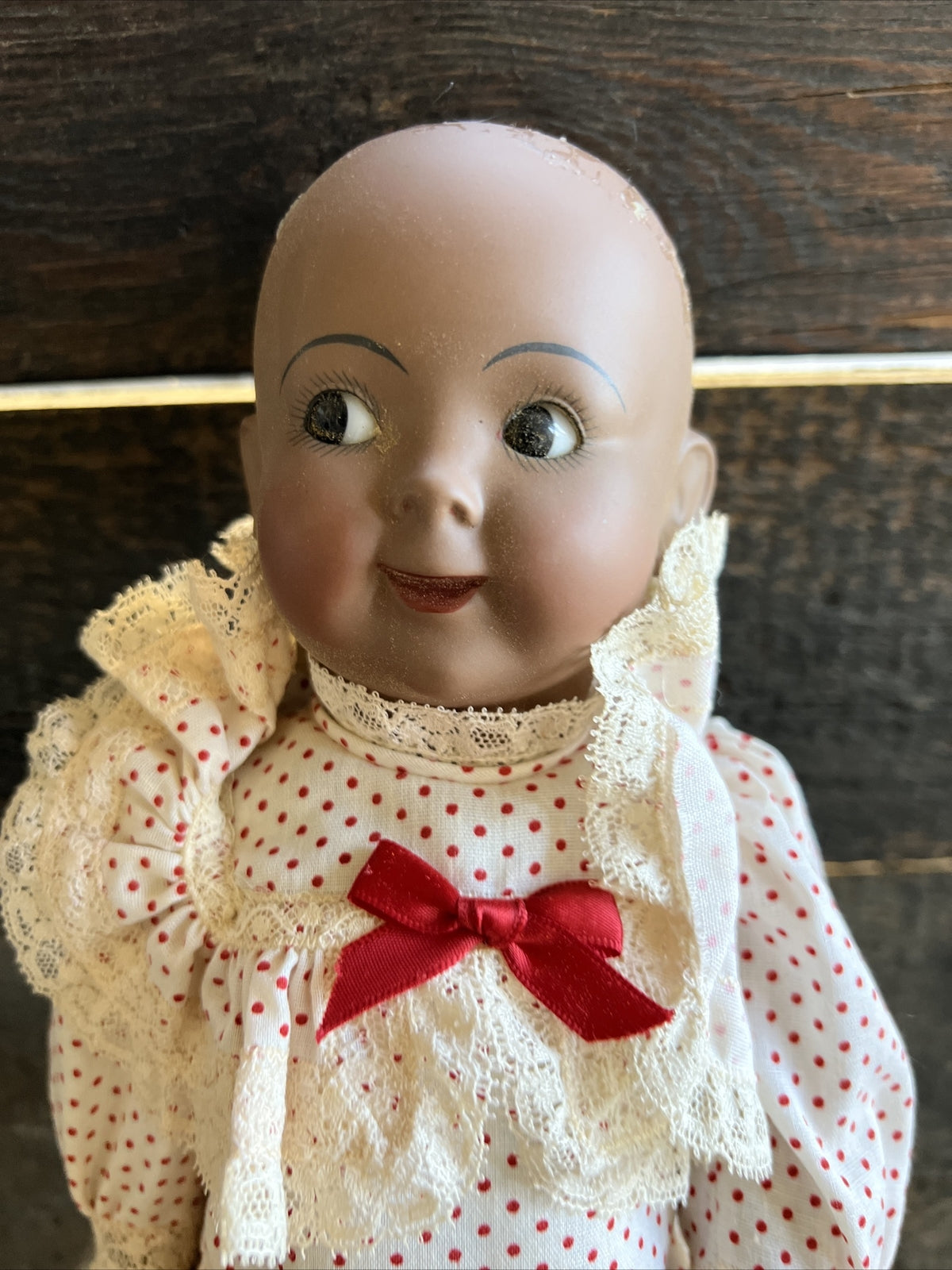 Vintage German 13” Kestner Repro 165 GOOGLIE EYES Cute Doll No Hair0