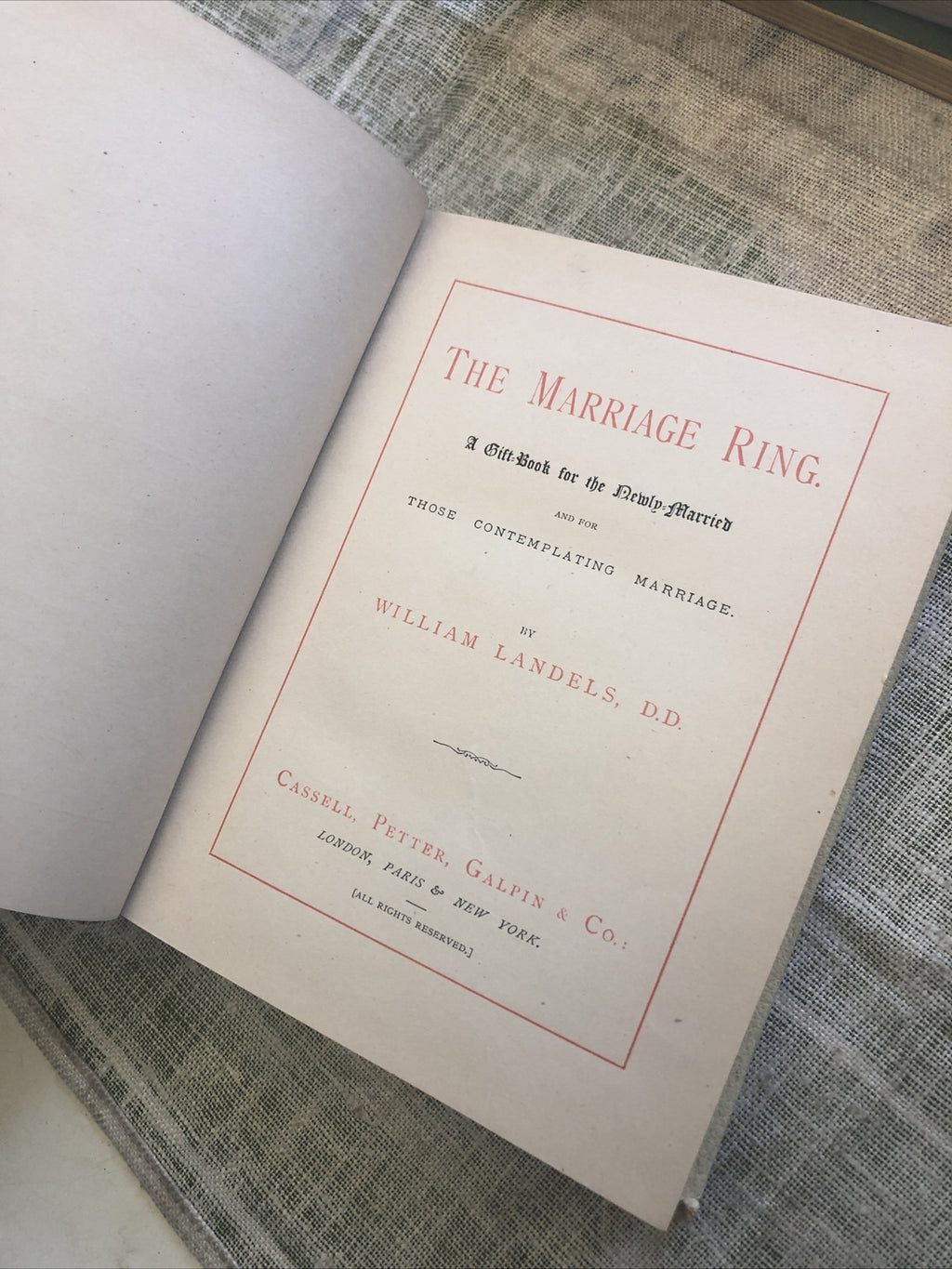 The Marriage Ring: By W. Landels D D3
