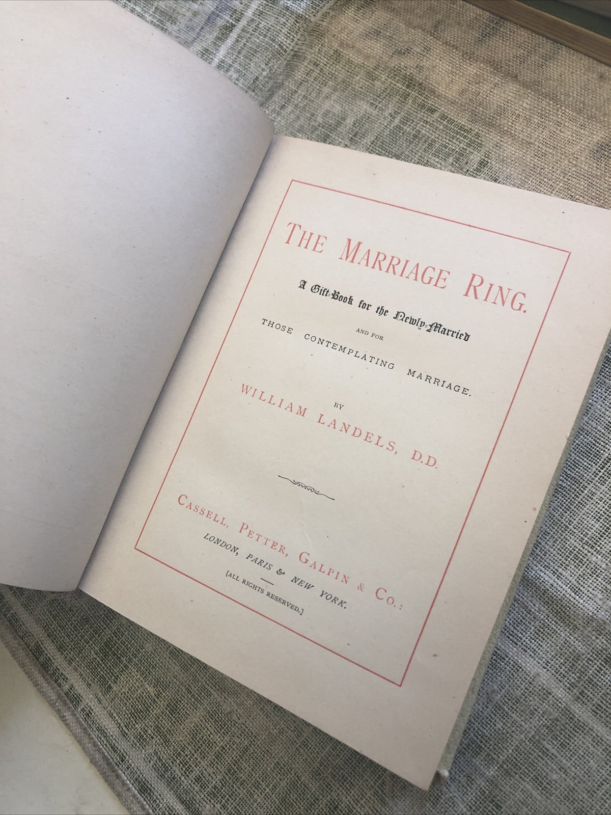 The Marriage Ring: By W. Landels D D3