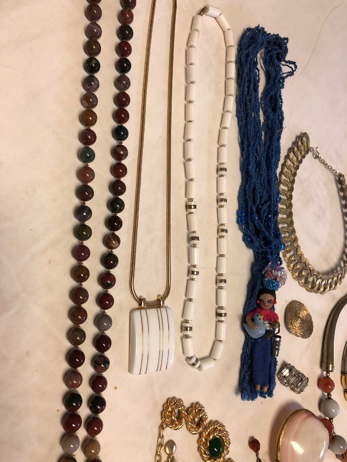 Costume African Jewelry Lot Necklaces, Earrings, Clam Jewelry Holder, Pictures2