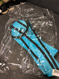 Skweez Couture Satin Boned Corset, Teal Blue/Black, M/L0