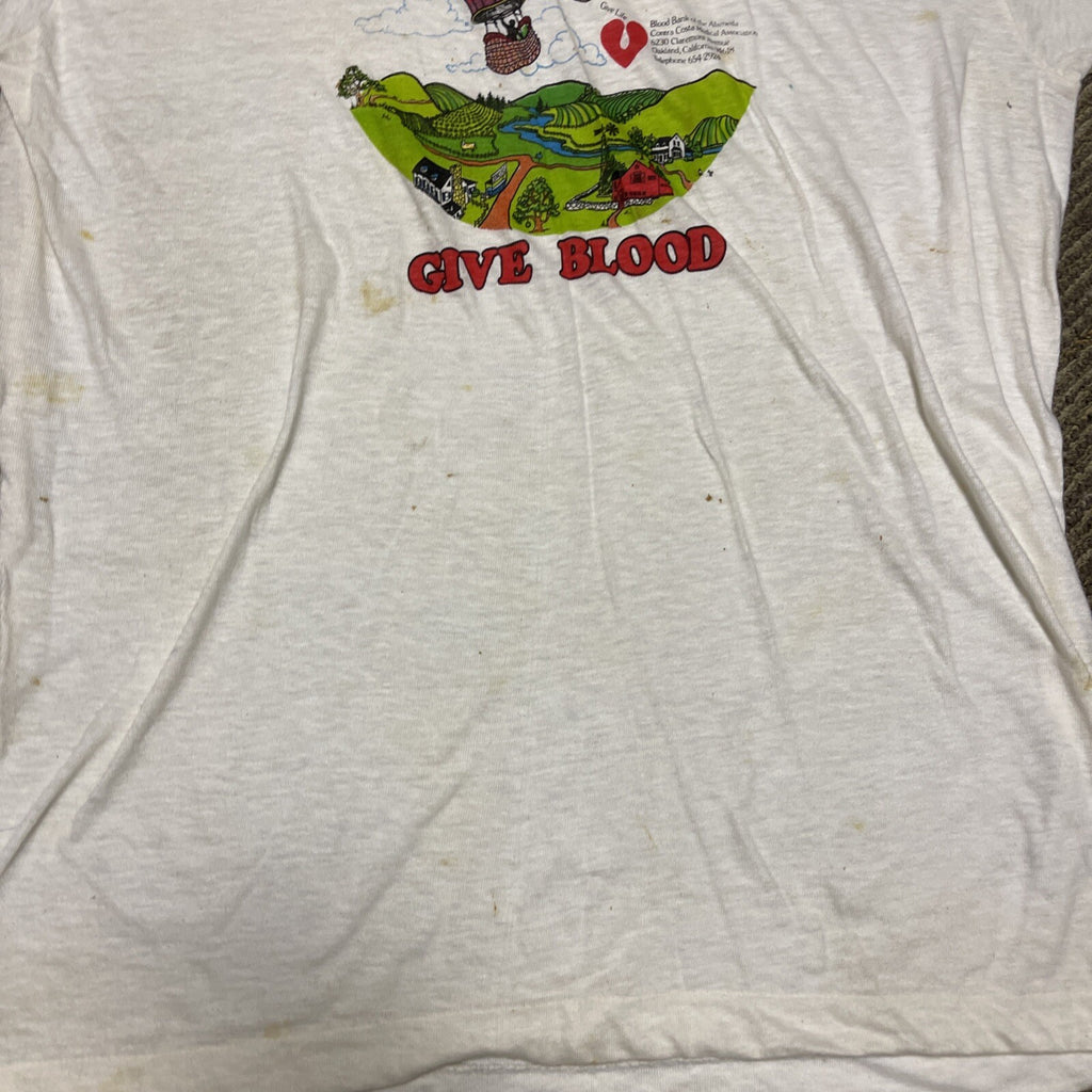 VTG 80s Oakland CA Celebrate Life T Shirt SZ L  Give Blood Single Stitch4