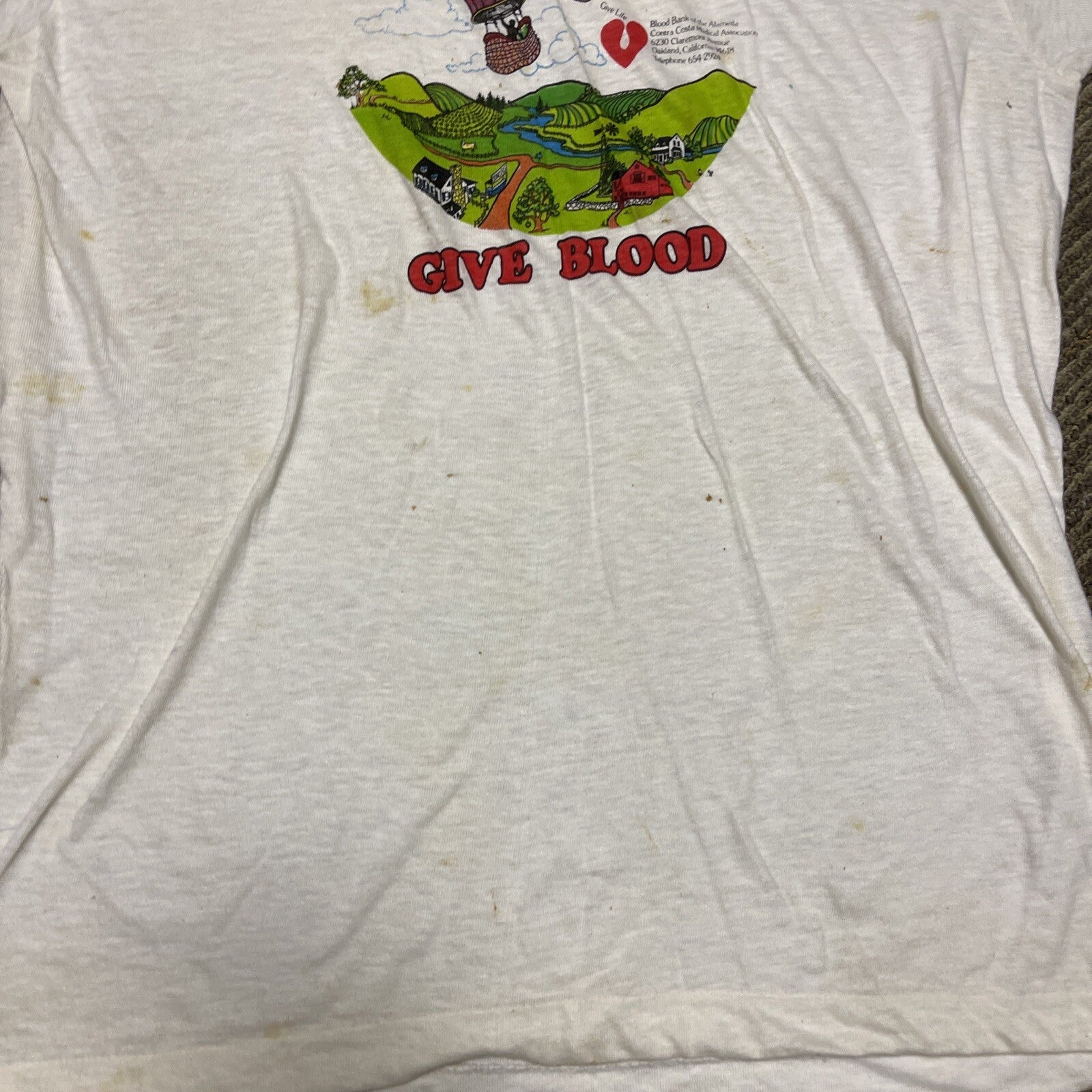 VTG 80s Oakland CA Celebrate Life T Shirt SZ L  Give Blood Single Stitch4