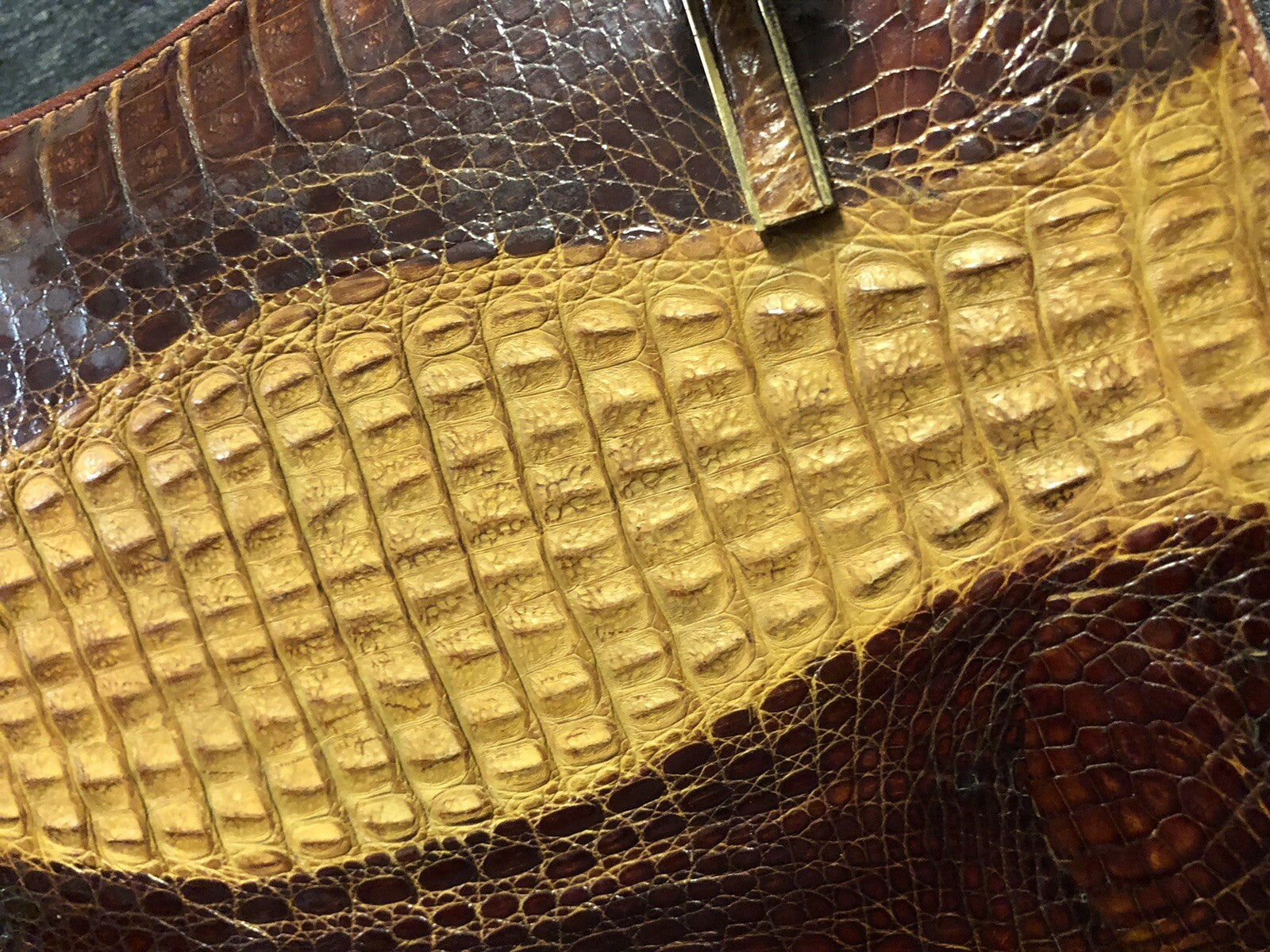 Unique Vintage Crocodile Handbag Purse Antique2