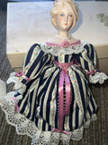 Vintage 9” Small Bisque Doll Cloth Body0