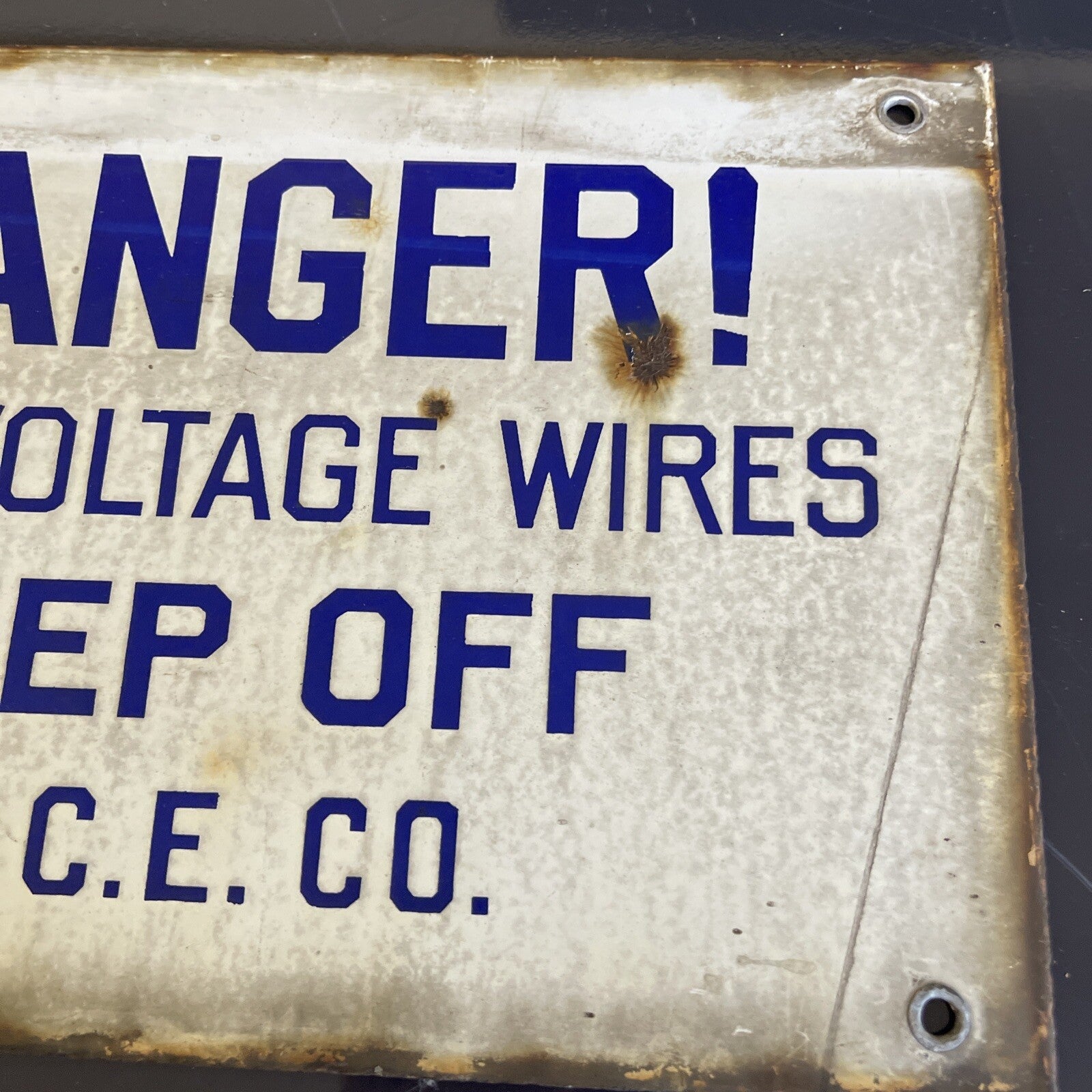 Early Porcelain Sign Danger High Voltage Keep Off Southern California Edison3