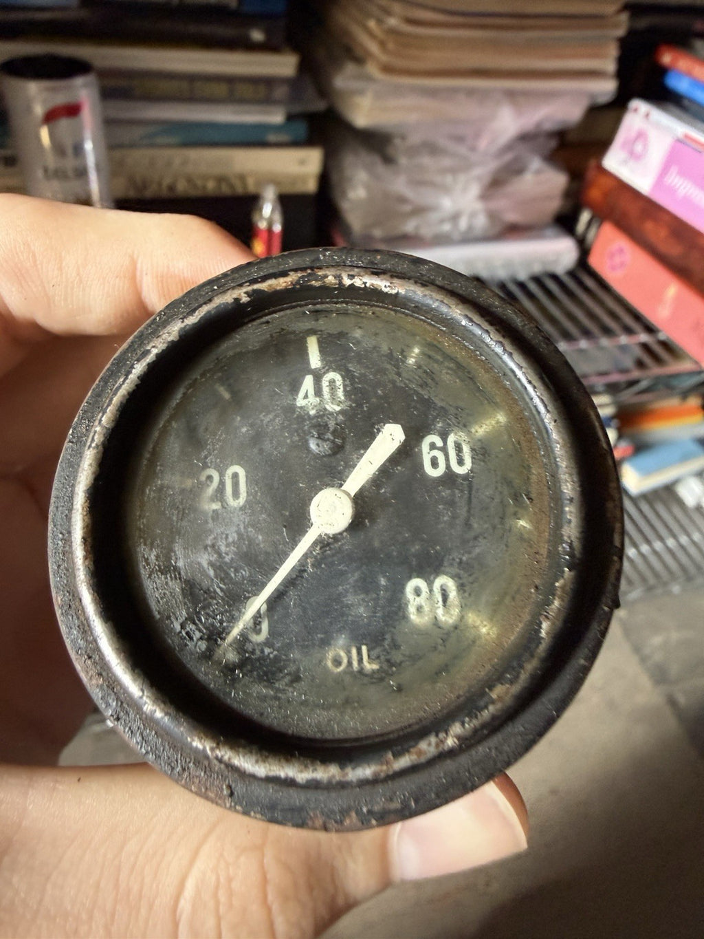 Vintage WWII Jeep Willys MB Ford GPW Oil Pressure Gauge 0-80 PSI Mechanical1