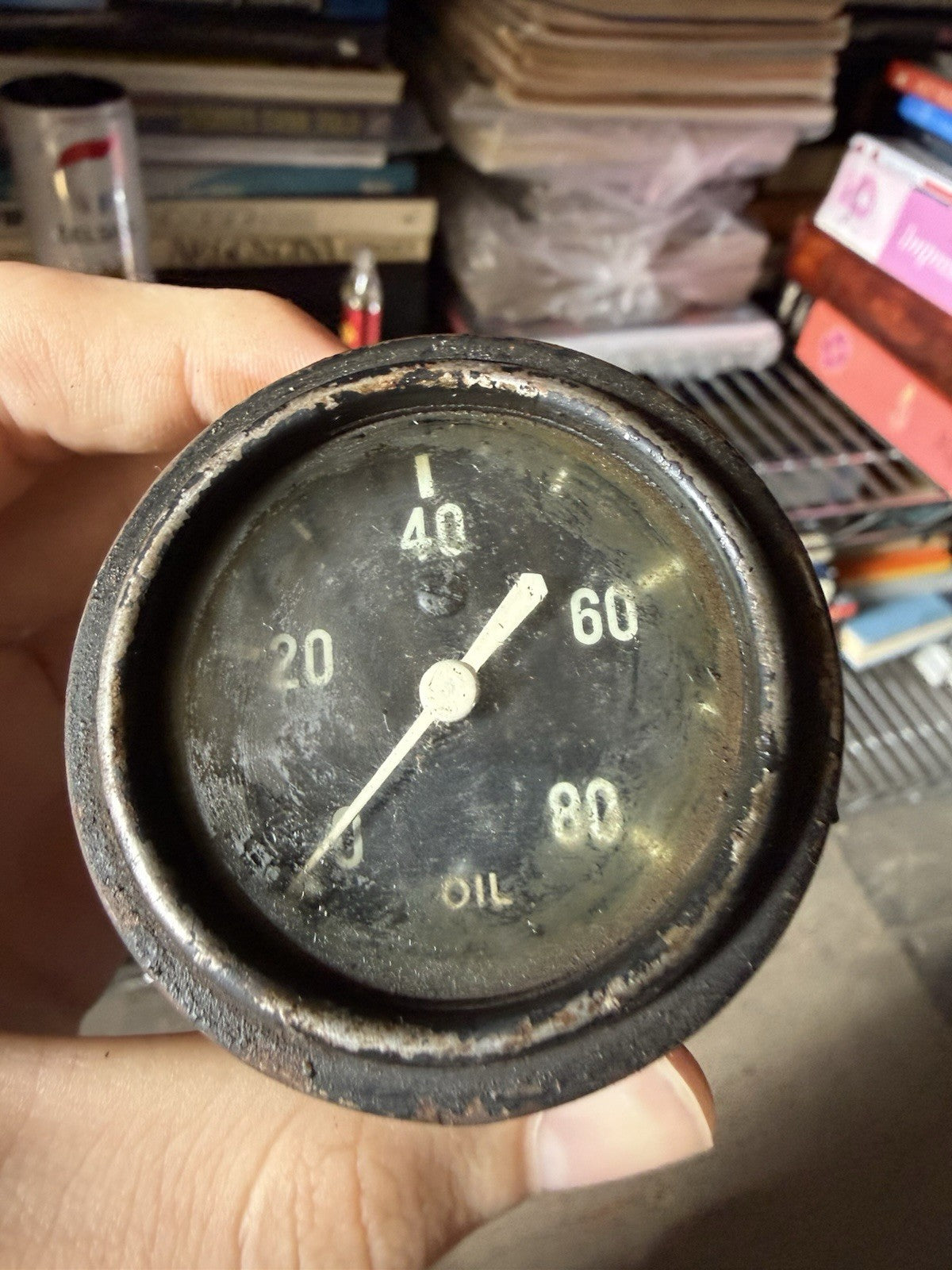 Vintage WWII Jeep Willys MB Ford GPW Oil Pressure Gauge 0-80 PSI Mechanical1
