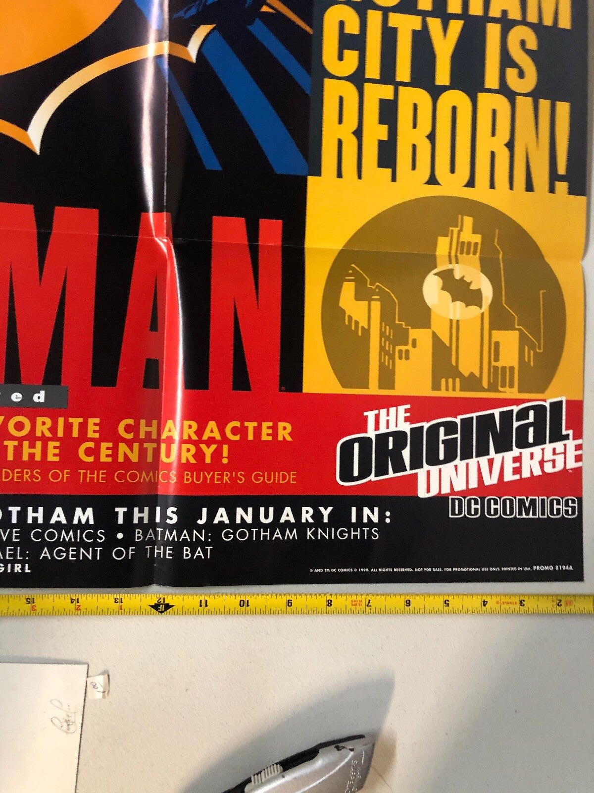 BATMAN GOTHAM CITY REBORN PROMO POSTER  34"x22" NEW 19992