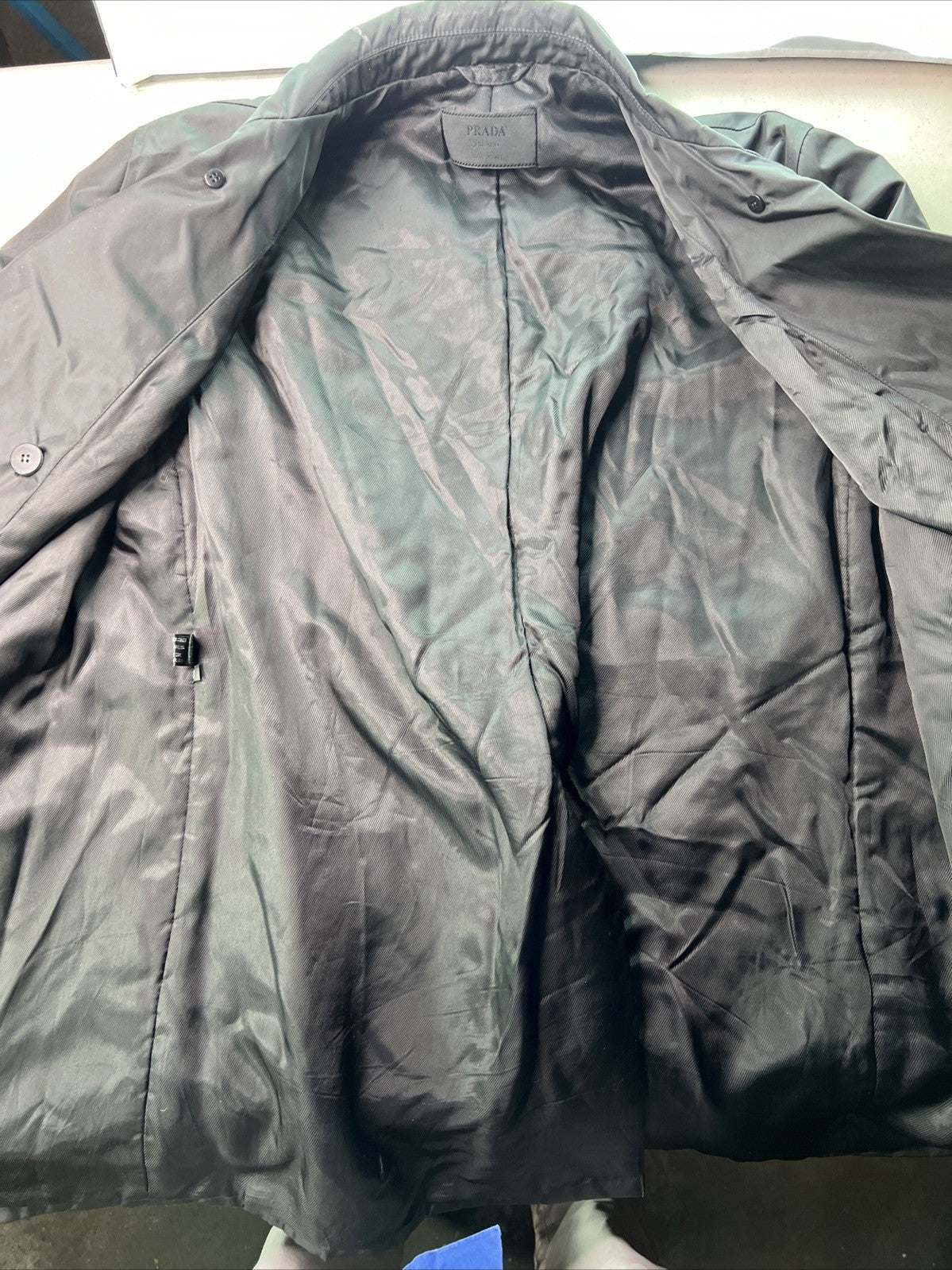 Vintage Prada Sport Nylon Trench Coat Jacket Black Size 48 UK4