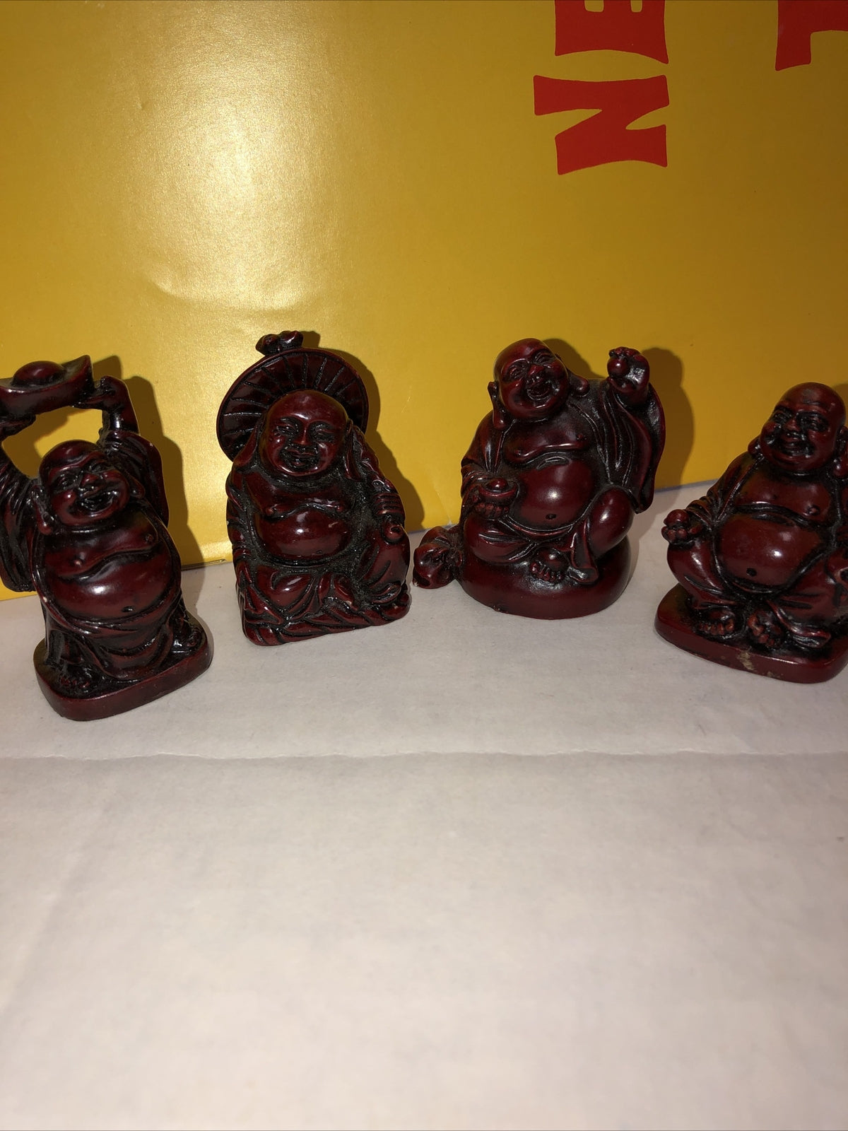 Vintage Red Resin Buddhas- Small Statues- Lot Of 47