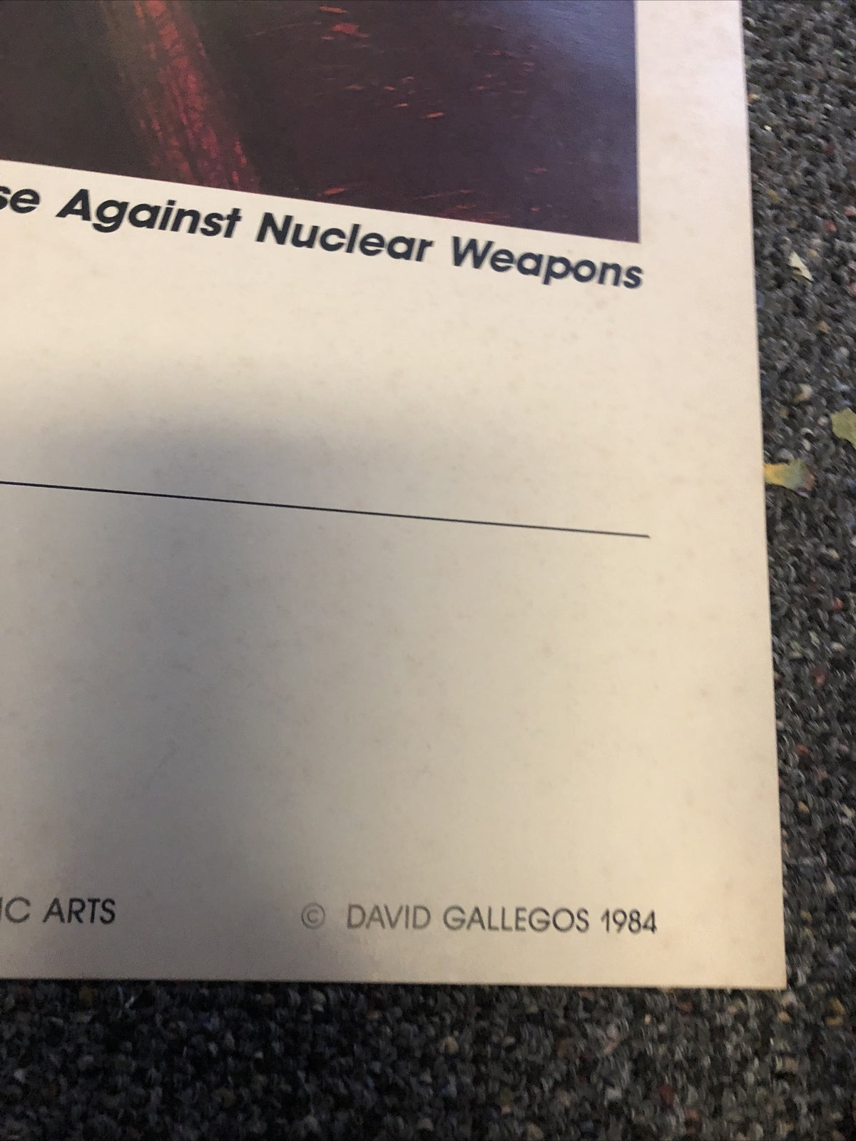 Vintage 1984 “Art For Peace” Poster San Francisco  David Gallegos 39”x25”3