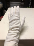 Vintage Ladies Gloves Nylon Size 7 Off White Costume Prop Display Unfinished0