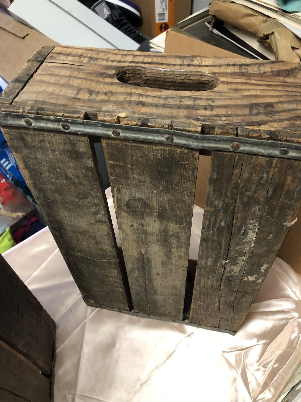 Vintage Lot Of 2 Los Angeles CA Drink Coca Cola Wooden Bottle Crate Box 18x12x55