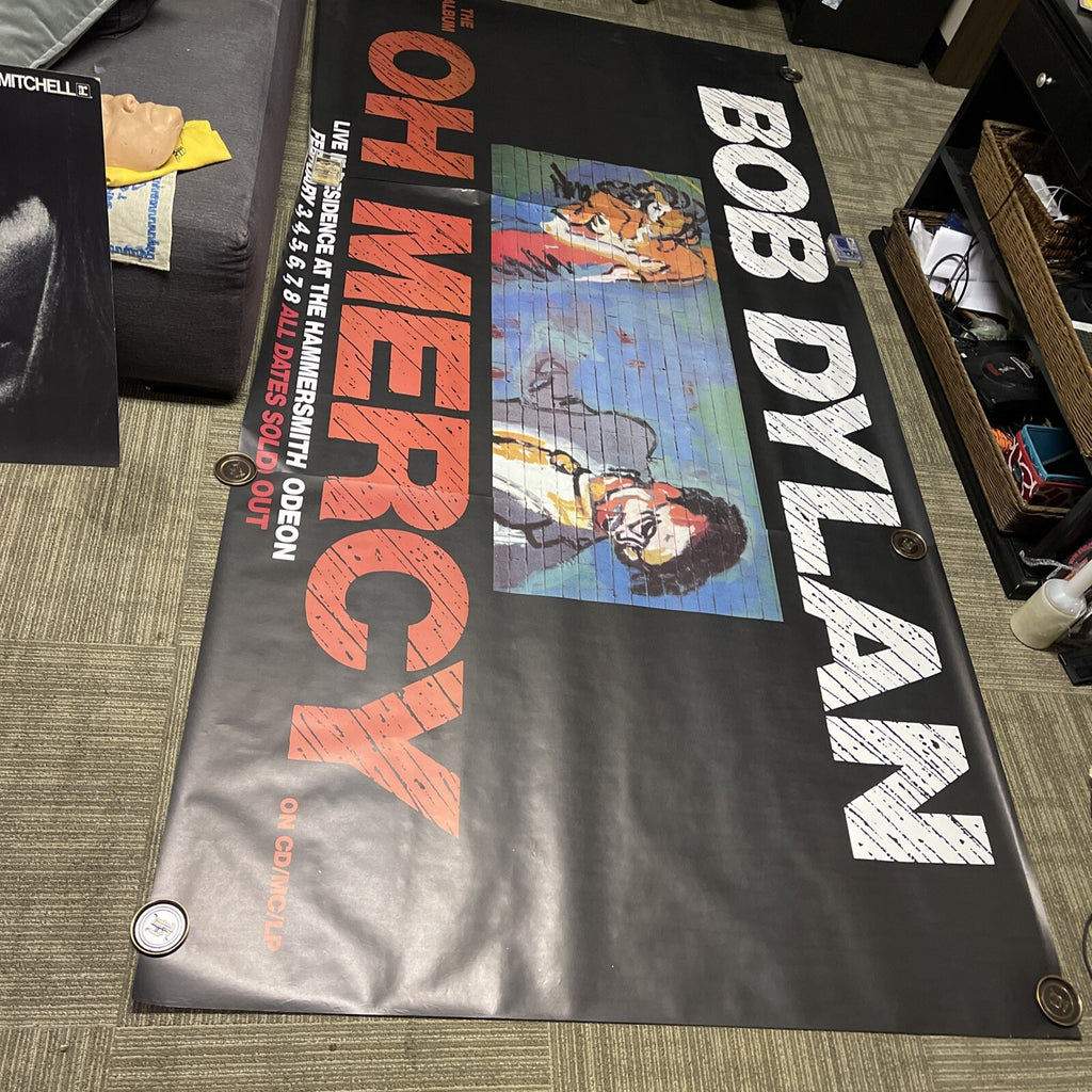 1989 Massive 3 Piece Bob Dylan Record Store Subway Promo Poster 120” X 60” Under0