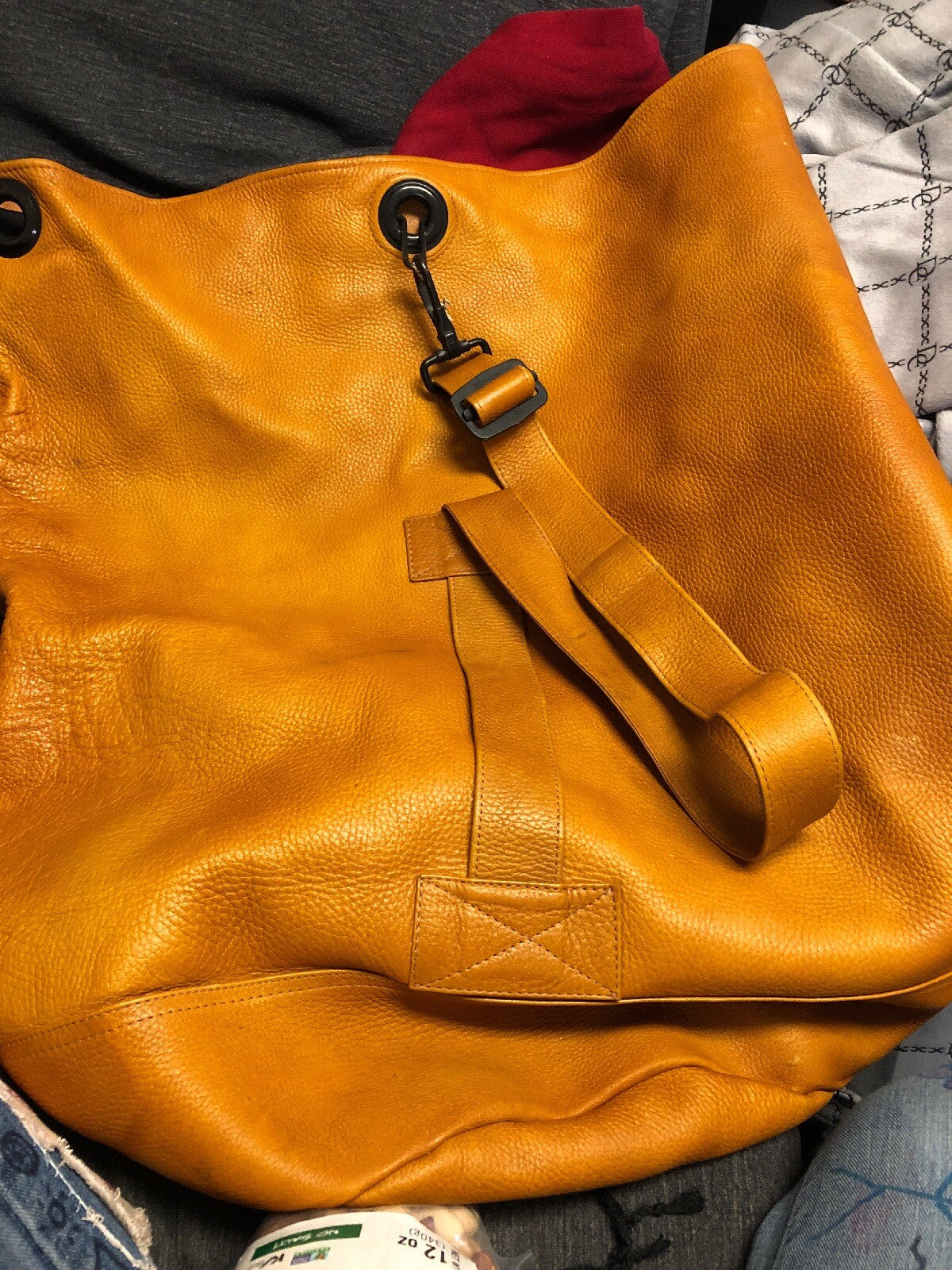 J P Ourse & Cie Leather Bucket Style Travel Bag Made in Bolivia 25”6
