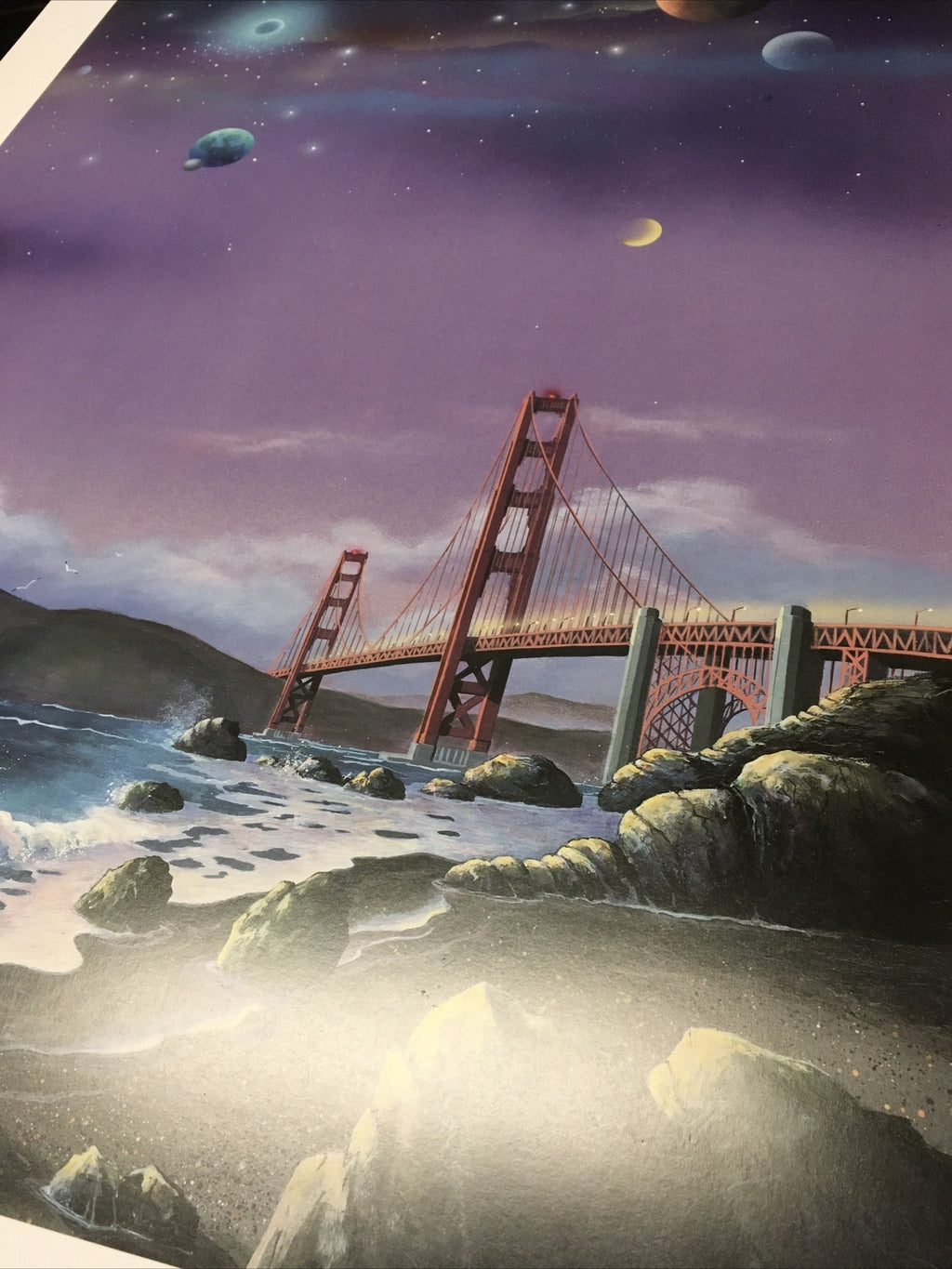 CHARLES E ADAMS SAN FRANCISCO GOLDEN GATE BRIDGE SIGNED PRINT 19895