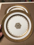 Vintage Lot Of 4 J.P.L. France J. Pouyat Limoges 8.5” SALAD PLATES Gold Design0