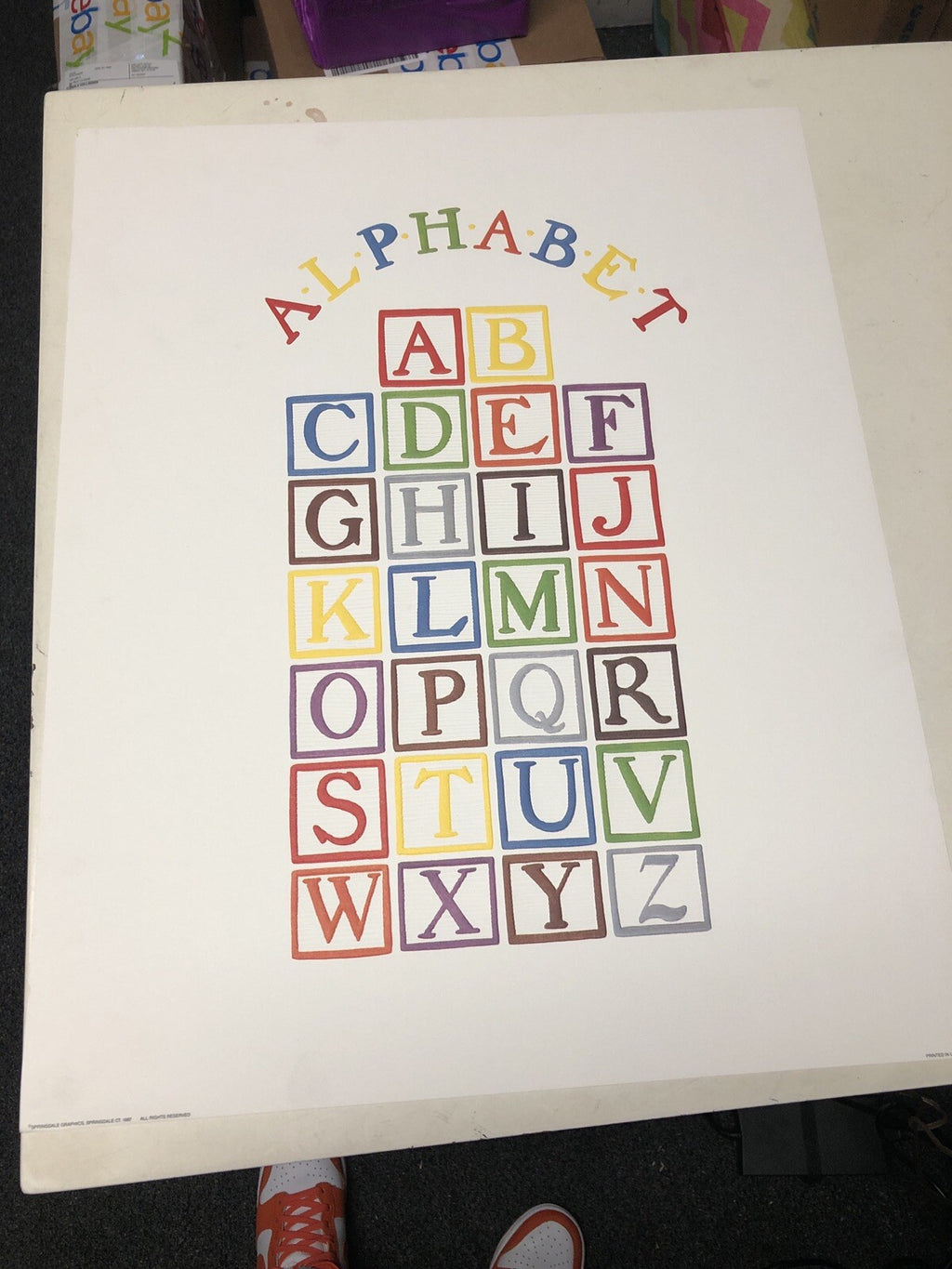 Vintage 1987 Springdale Graphics Alphabet Poster Print 20”x16” Childs Poster0