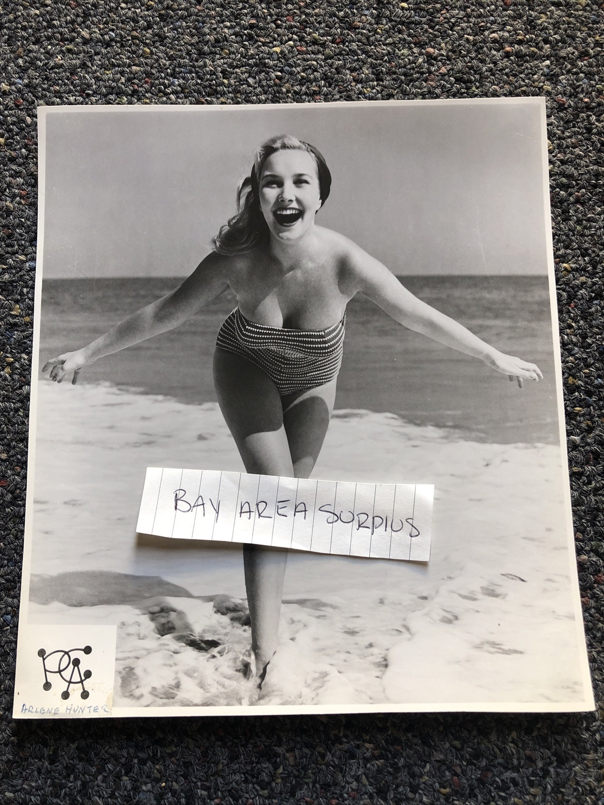 RARE Original Photo Of ARLENE HUNTER At The Beach 8.5”x7.5”0