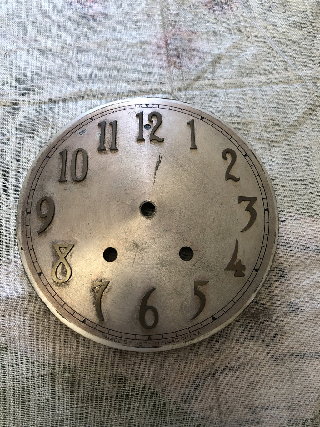 Vintage Seth Thomas Watch Face For Parts Only 6”x6”0